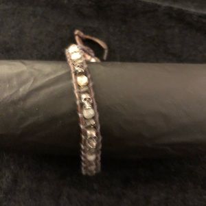 Chan Luu single wrap bracelet with 3 skulls